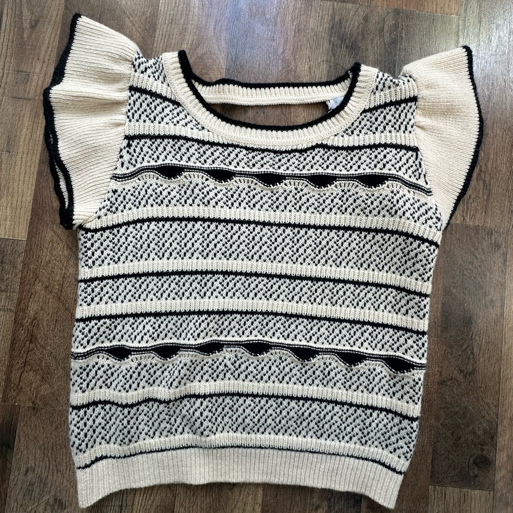 Baltic Born Black and Cream Knit Top